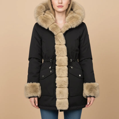 Warm Fleece Lined Hoodie Coat for Ladies