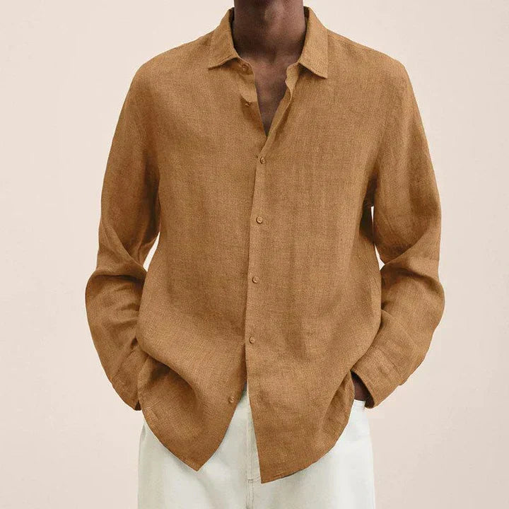Versatile and lightweight linen shirt for men, elegantly styled