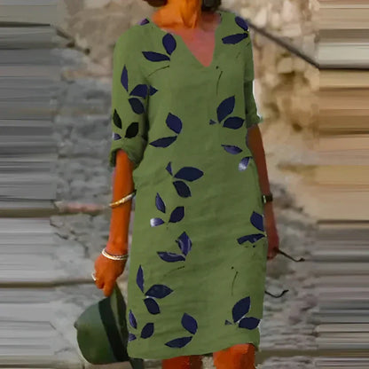 Women's Mavis Summer Dress: A Gorgeous Leaf-Print Design