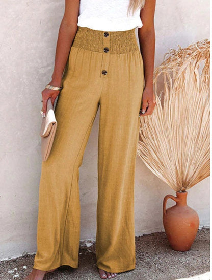 Carly - Wide high-waisted pants with long legs