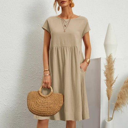 Women's Hannah Cotton Dress, Round Neck