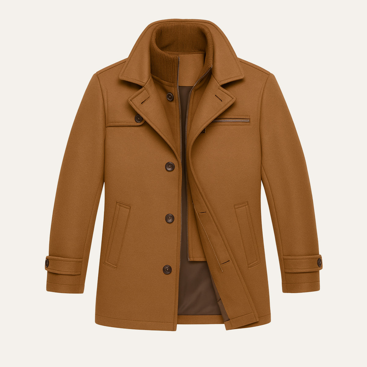 Waterproof Men's Long Coat with Adjustable Sleeves - Nocini