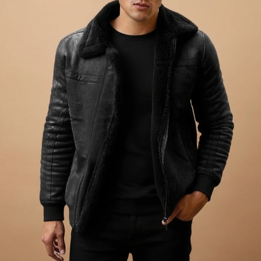 Warm Cozy Women's Bomber Jacket with Fleece Collar - Olytrend