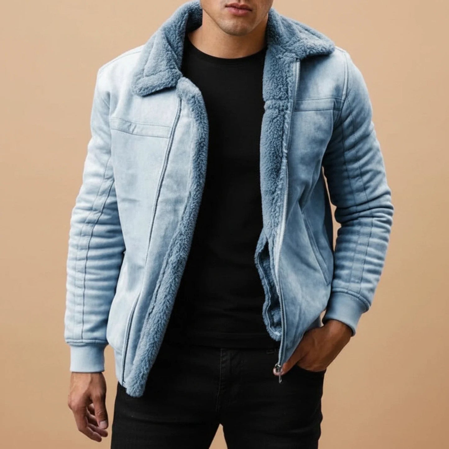 Warm Cozy Women's Bomber Jacket with Fleece Collar