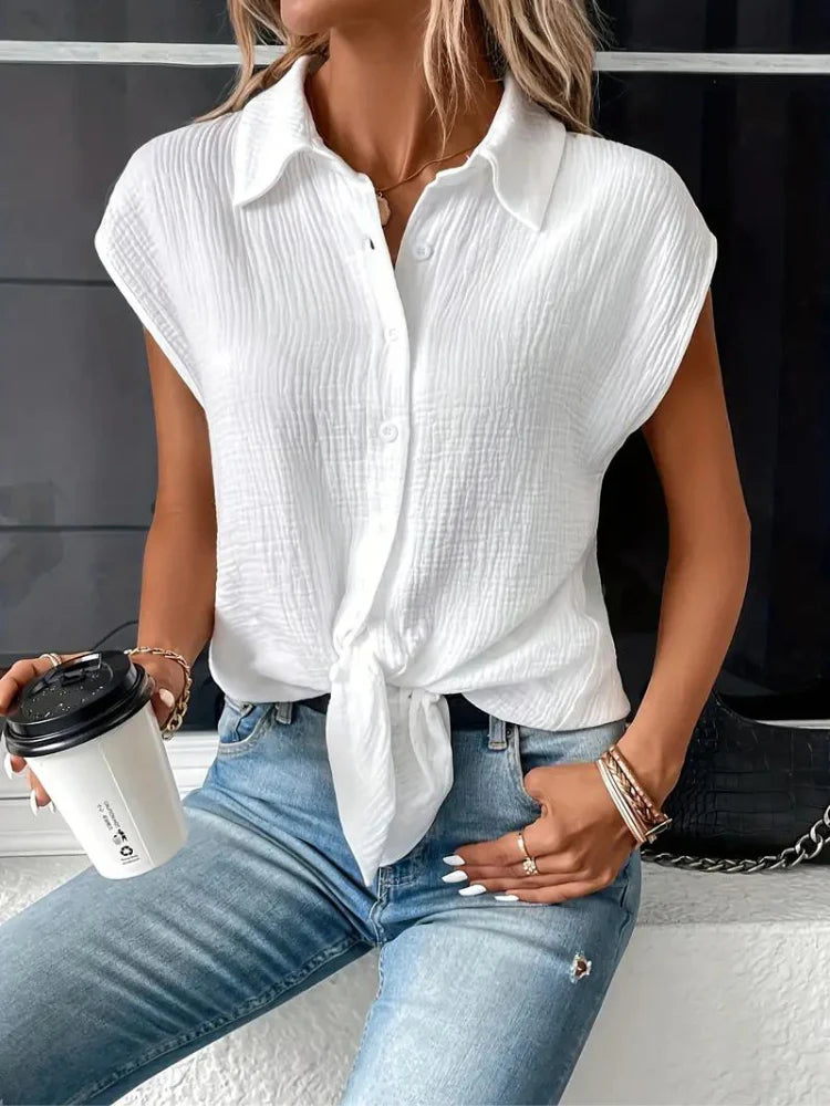Women's T-shirt | Short sleeves & Button Up | Soft & summery | Casual style