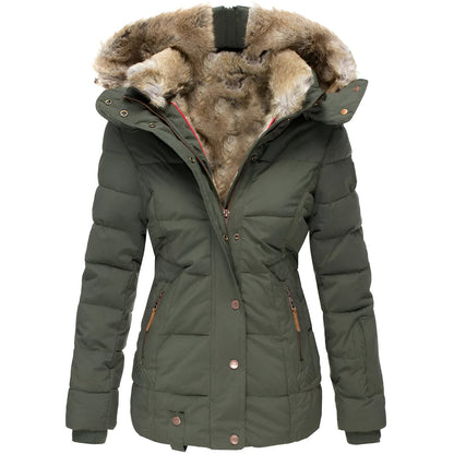 Women's Winter Puffer Jacket | Hood Slim Fit