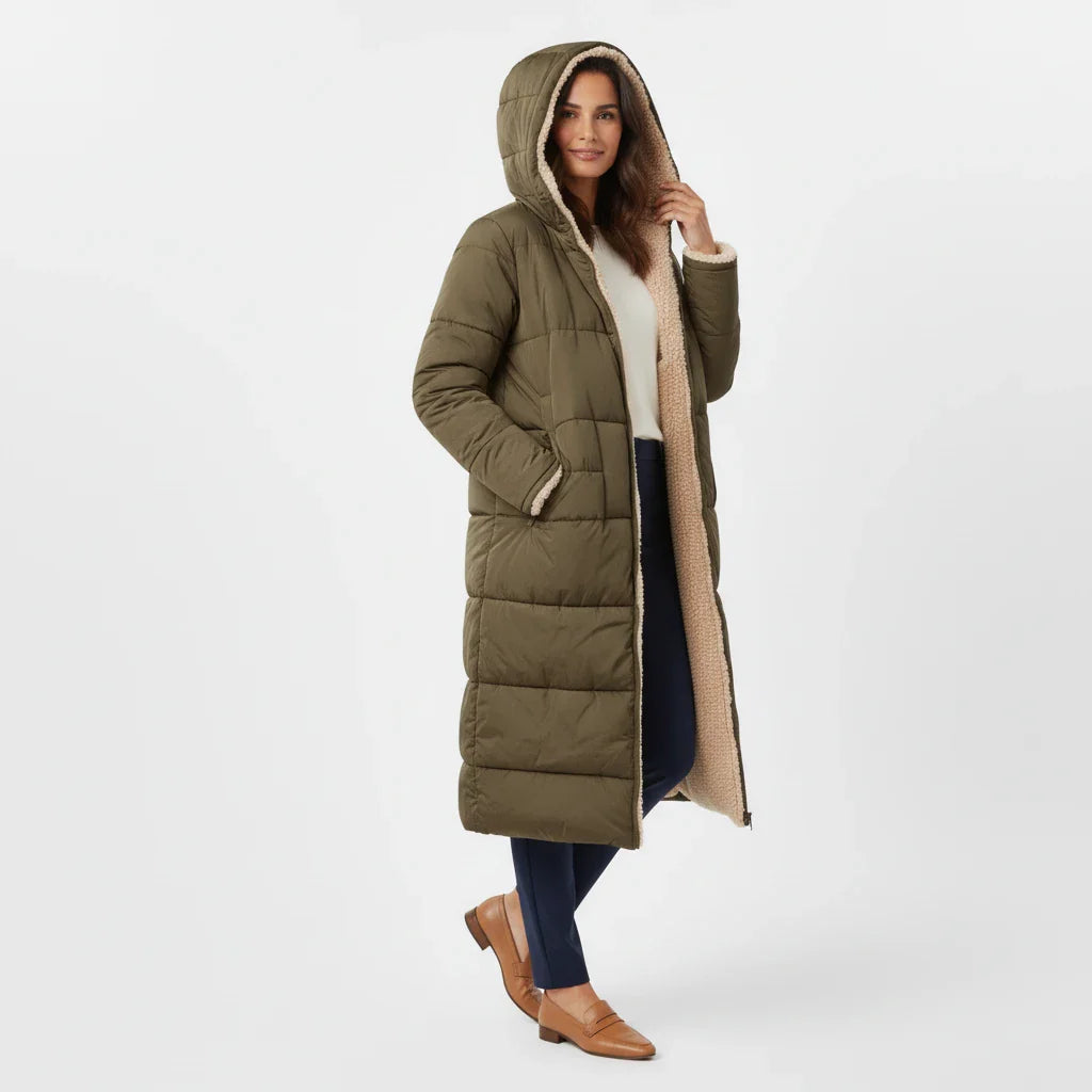 Warm Women's Parka Coat with Hood