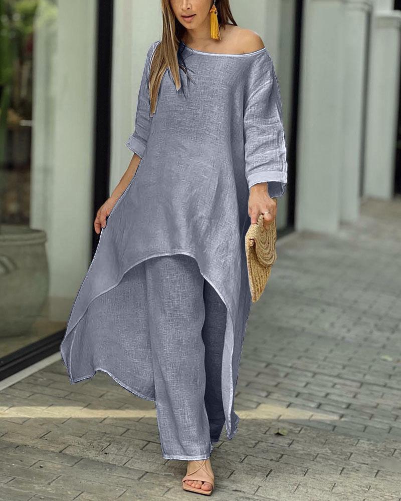 Beatrix | Elegant Two-Piece Tunic and Pants Set for Women
