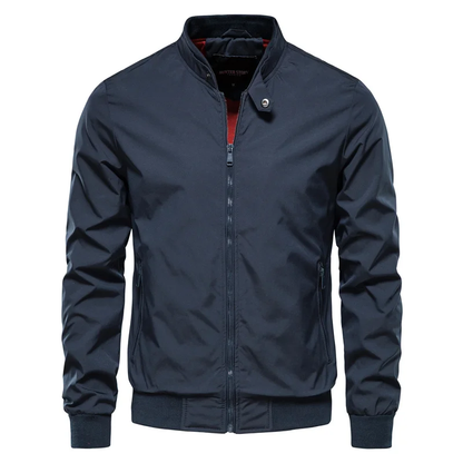 Bomber Jacket with Ribbed Cuffs for Men