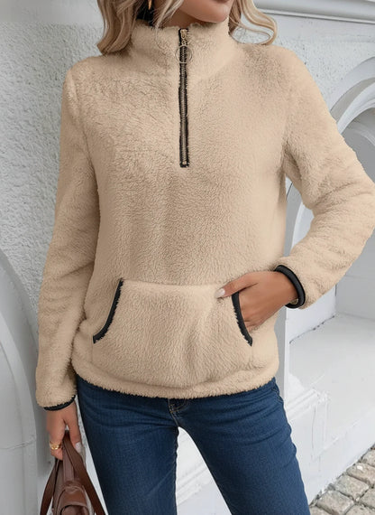 Warm Fleece Pullover Sweater for Ladies - Olytrend
