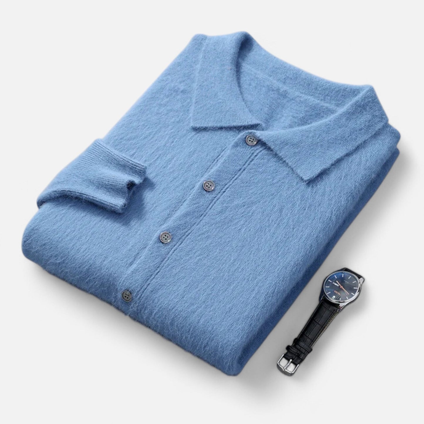 Ancient World | Men's Polo Collar Sweater Jacket Timeless