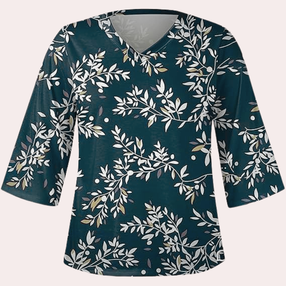 Image of Heather | Women's Floral V-Neck Blouse