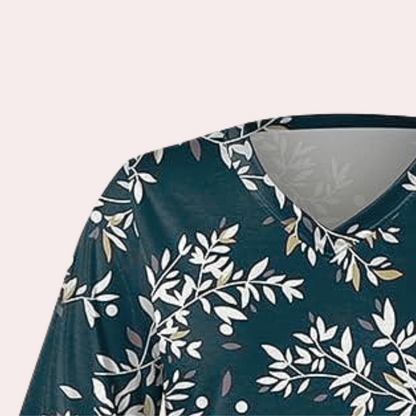 Image of Heather | Women's Floral V-Neck Blouse