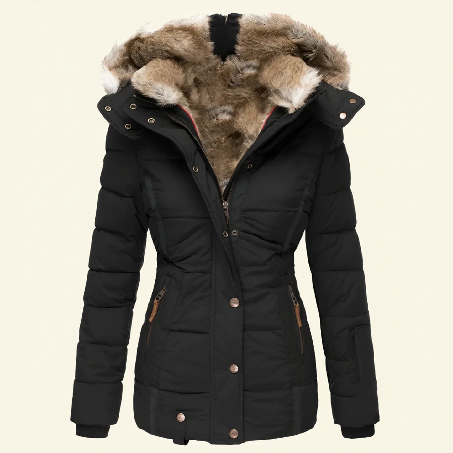 Warm Waterproof Puffer Coat for Ladies - Olytrend