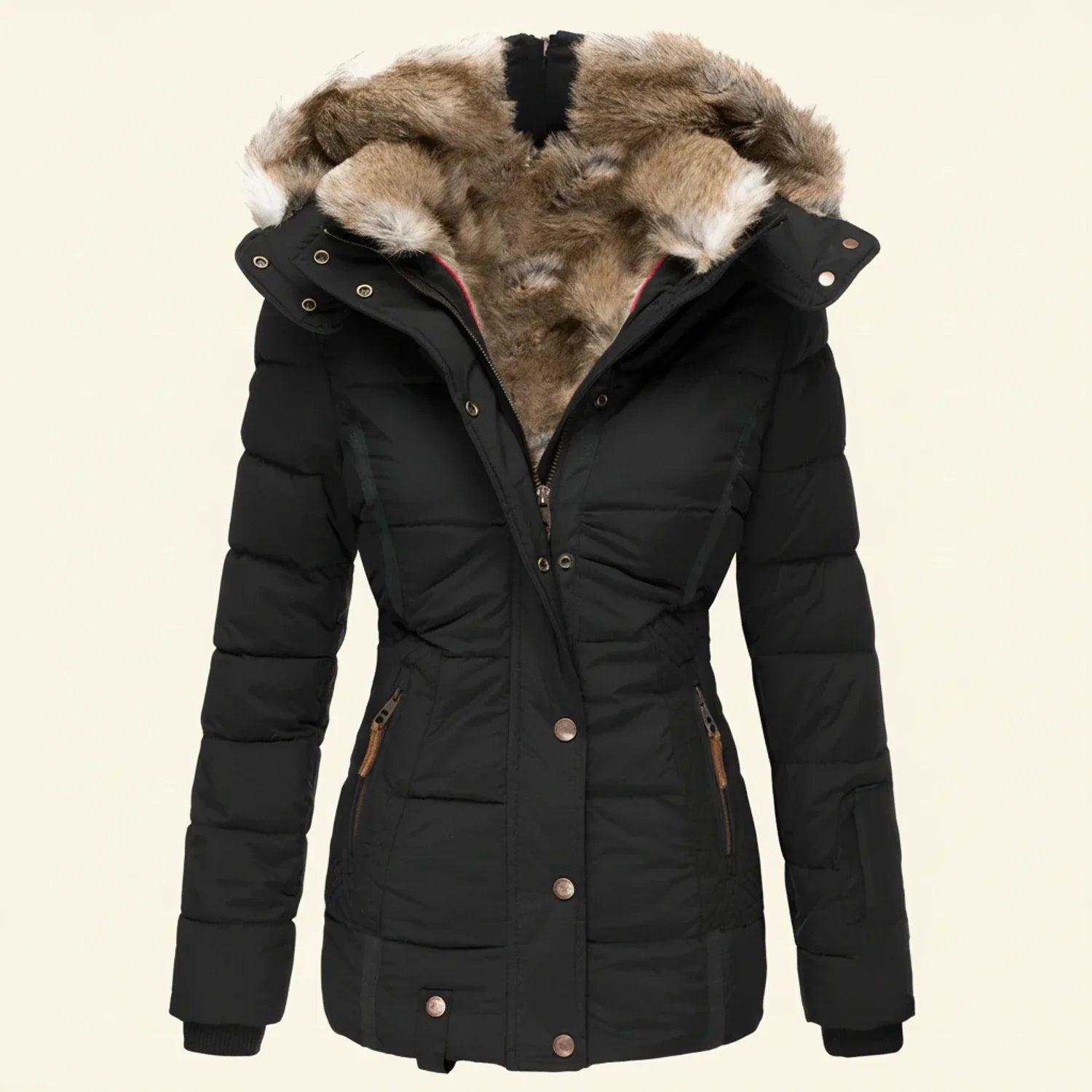 Warm Waterproof Puffer Coat for Ladies - Olytrend