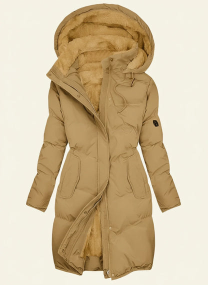 Warm Fleece Lined Parka Coat for Ladies