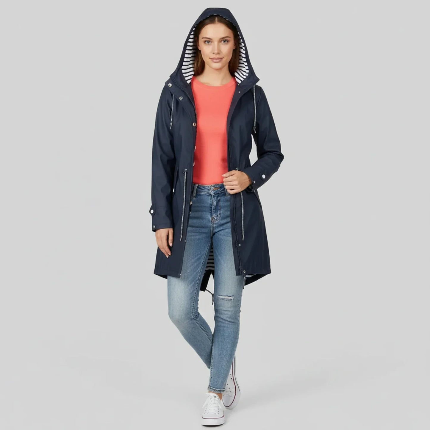 Waterproof Hooded Coat for Ladies - Olytrend