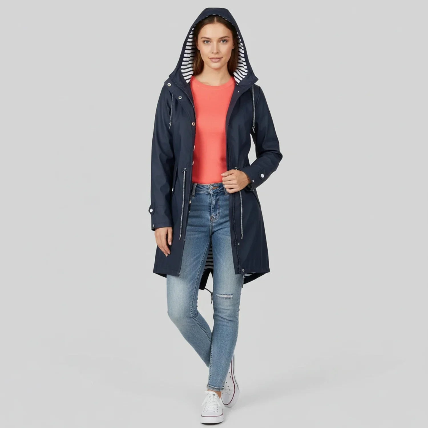 Waterproof Hooded Coat for Ladies - Olytrend