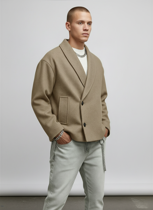 Casual Men's Open Front Cardigan Jacket - Olytrend