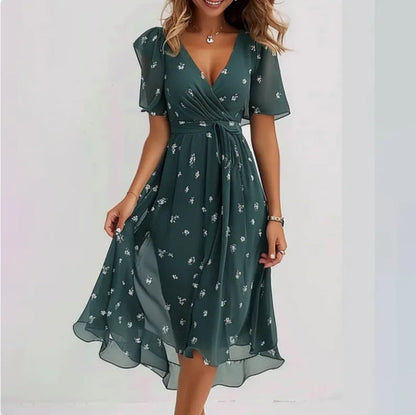 Women's V-neck dress, Annegret