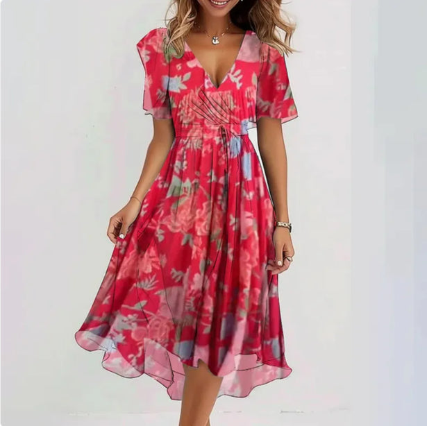 Women's V-neck dress, Annegret
