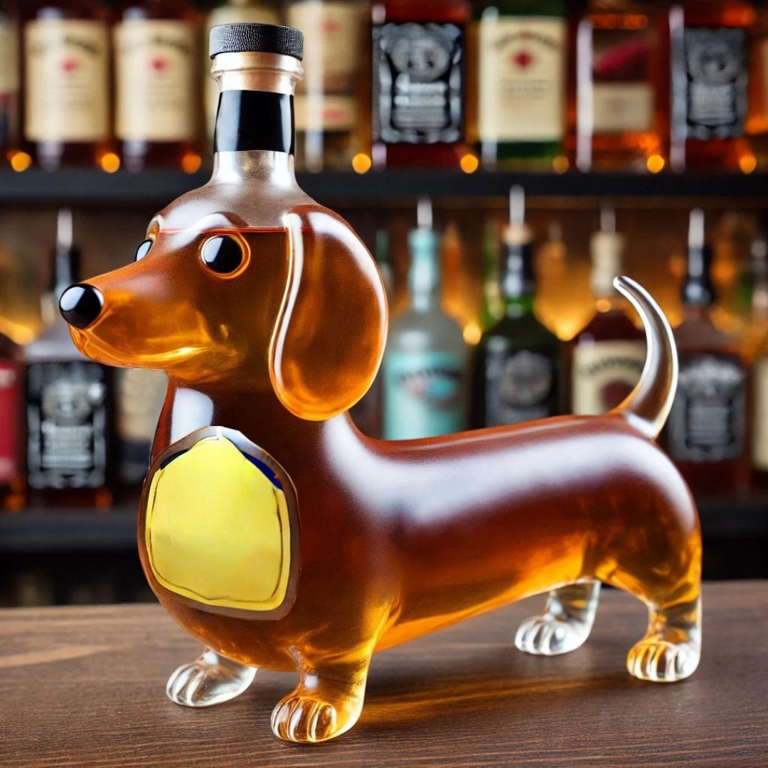 Whisky glass carafe Dog design