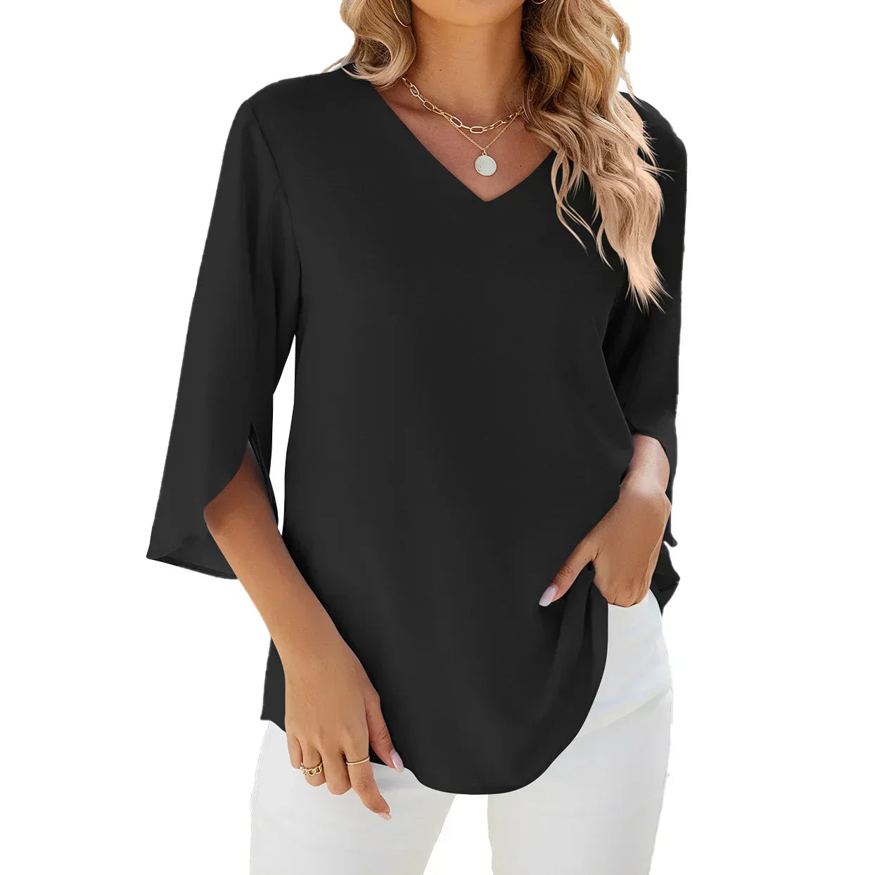 Women's Classic V Neck Shirt