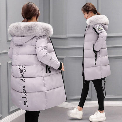 Women's premium winter coat with removable fur collar by Clus