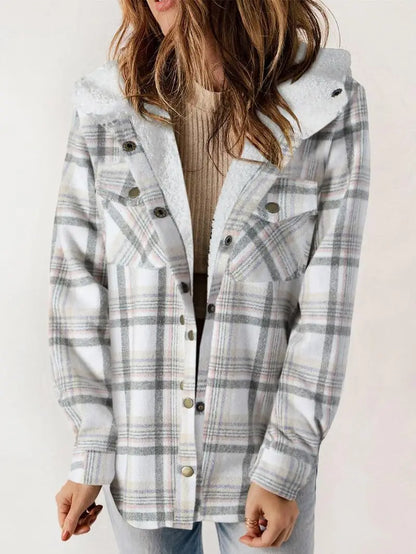 Warm Plaid Fleece Lined Winter Jacket