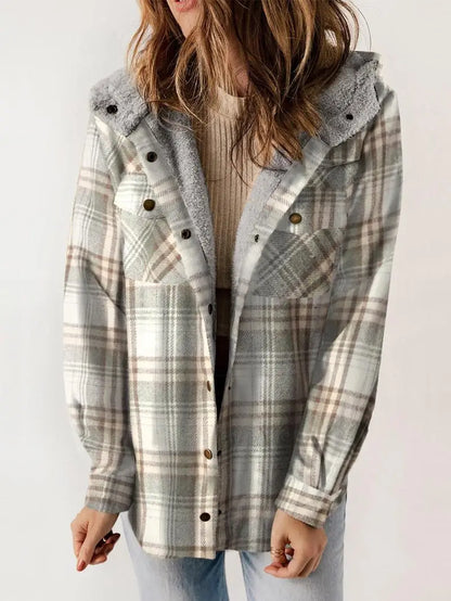 Warm Plaid Fleece Lined Winter Jacket