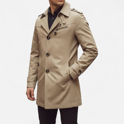 Ancient World | Men's Long Single-Breasted Trench Coat