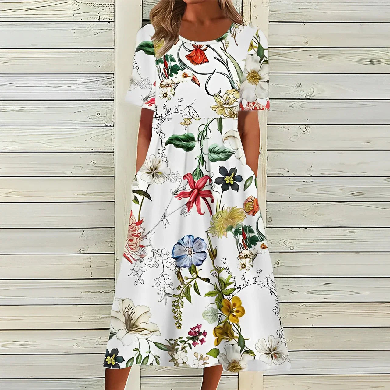 Bright Floral Casual Sundress - Olytrend