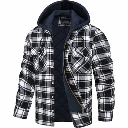 Image of Ivan | Men's Hooded Plaid Jacket