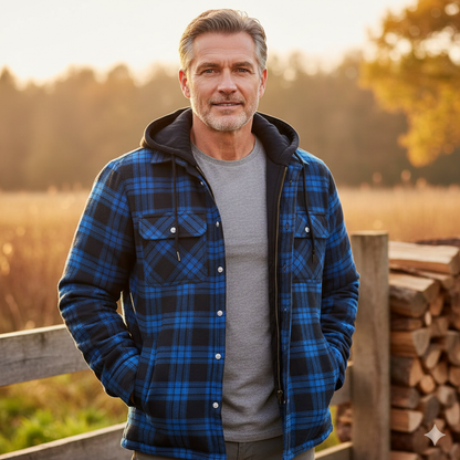 Image of Ivan | Men's Hooded Plaid Jacket