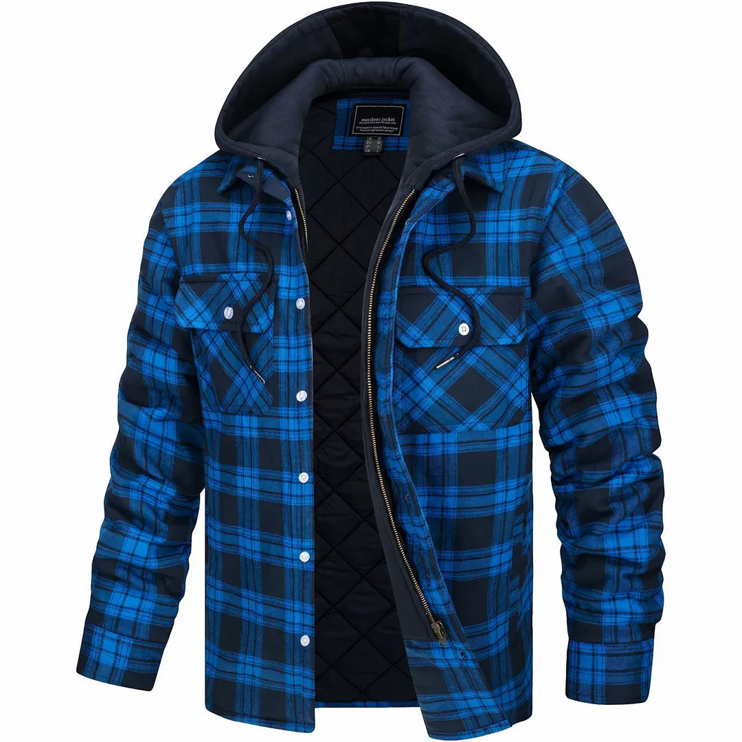 Image of Ivan | Men's Hooded Plaid Jacket