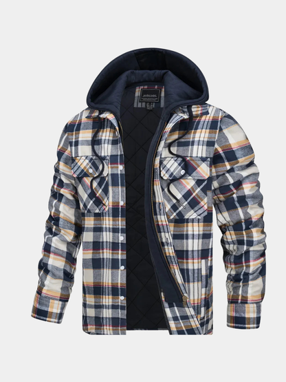 Warm Plaid Hoodie Jacket for Men - Olytrend