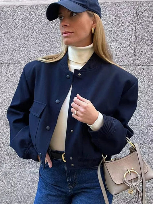Women's bomber jacket | Short cut with buttons