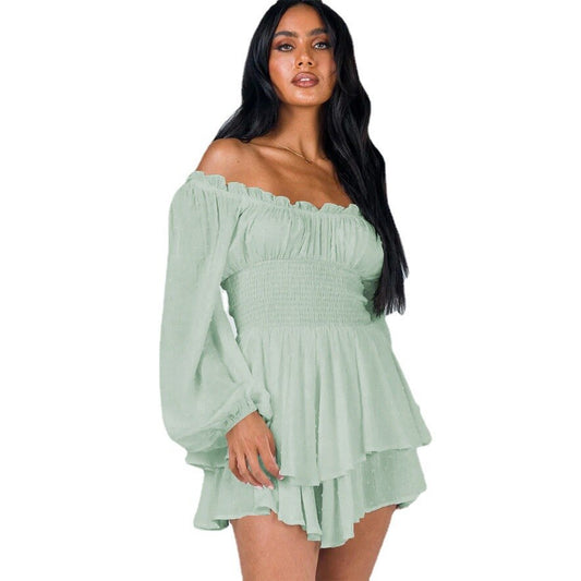 Chic Female Cold Shoulder Short Dress - Olytrend