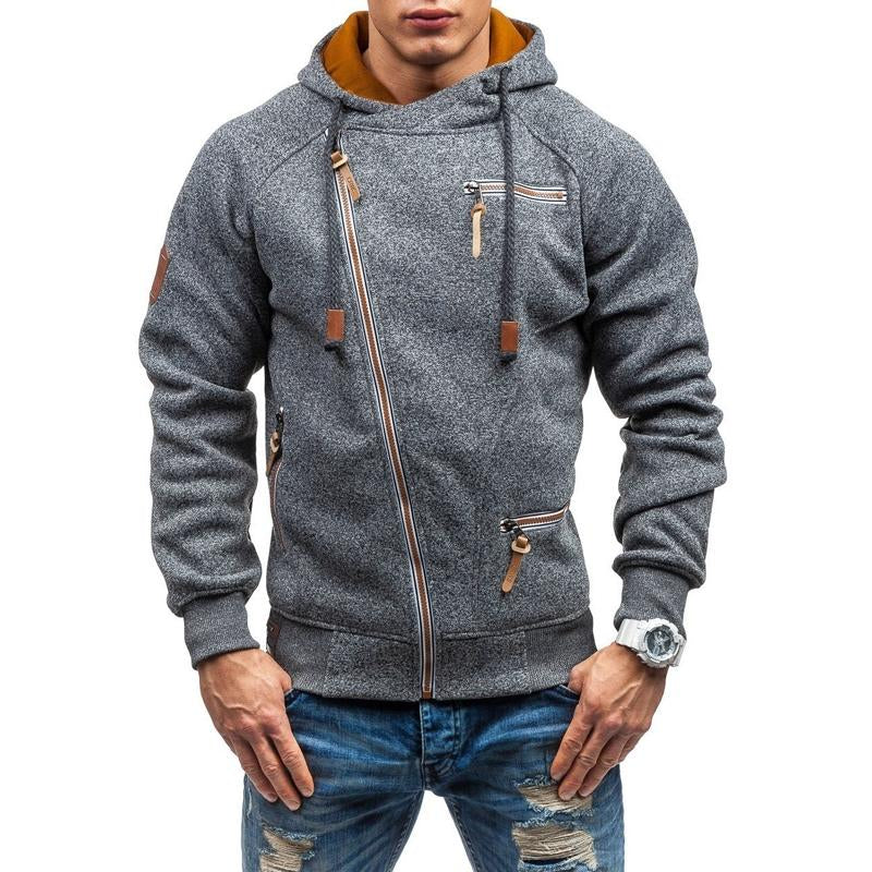 Asymmetrical zip-up jacket for men