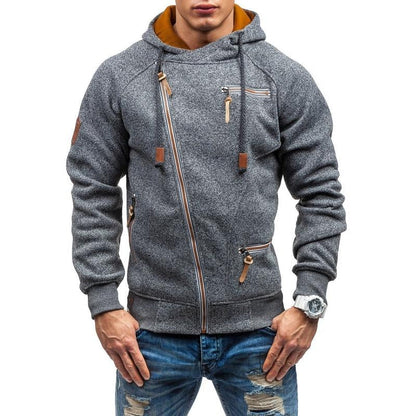 Asymmetrical zip-up jacket for men