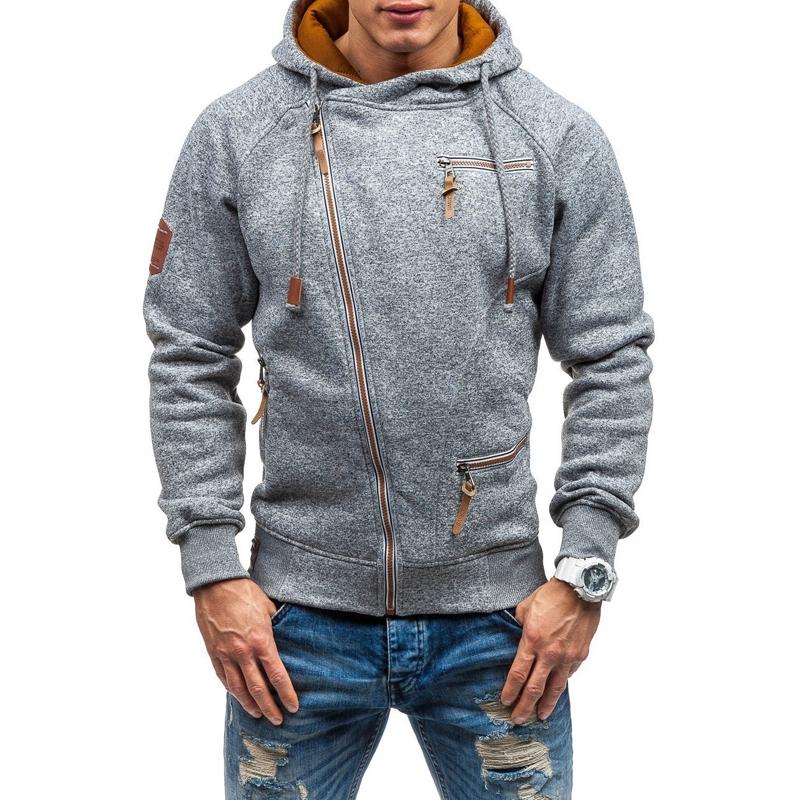 Asymmetrical zip-up jacket for men