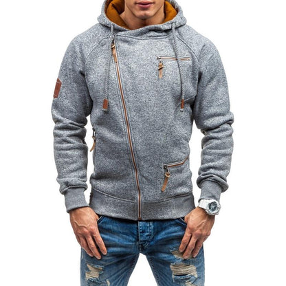 Asymmetrical zip-up jacket for men