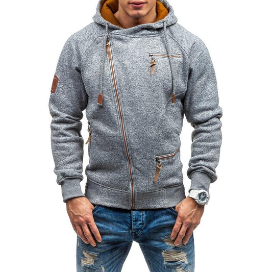 Asymmetrical zip-up jacket for men