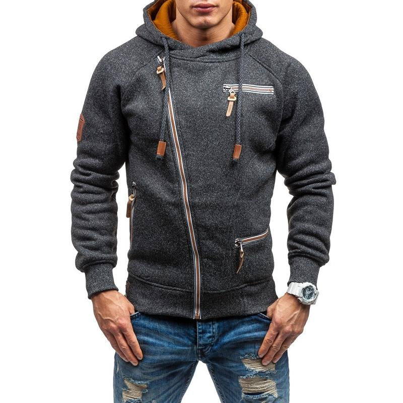 Asymmetrical zip-up jacket for men