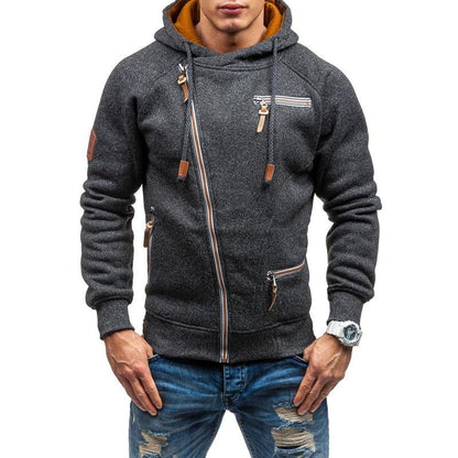 Asymmetrical zip-up jacket for men