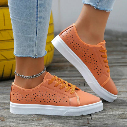 Beige Sophia lace-up sneaker