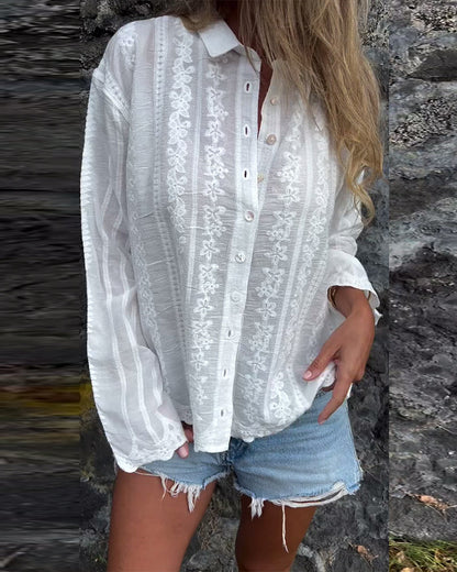 Casual Ladies Loose Fit Button Shirt - Olytrend