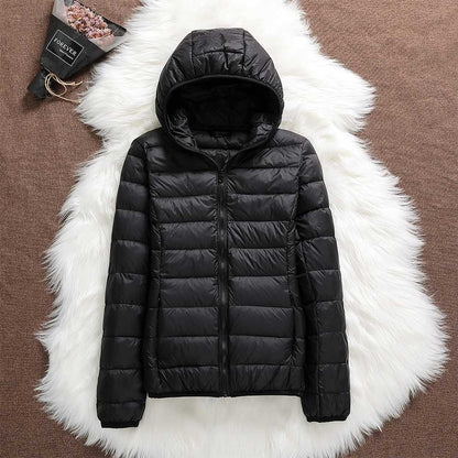 Women's Short Winter Puffer Jacket | With Hood