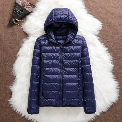 Women's Short Winter Puffer Jacket | With Hood