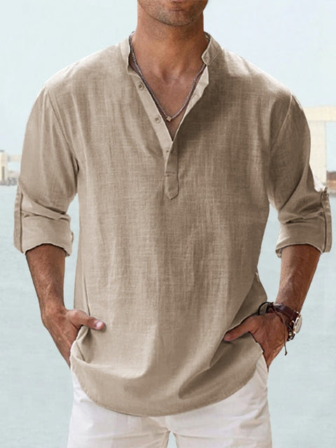 Button-up T-shirt for men